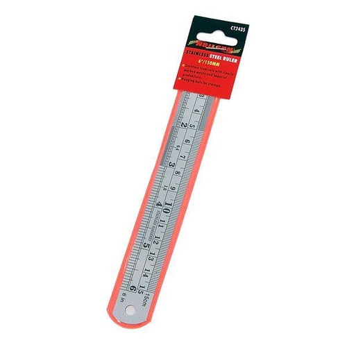 Stainless steel ruler 15cm - stainless,
