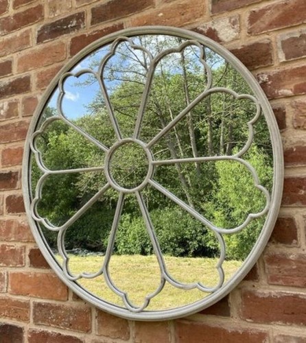Framed round mirror wall - mirror,