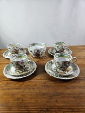 SPODE COPELANDS CHINA TEA SET 1920s 1930s EXOTIC BIRD CHINESE ROSE R324 ENGLAND