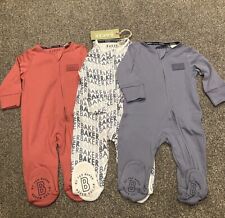 BNWT Ted Baker Baby Boys 3 Pack Sleepsuits Babygrows 6-9 Months