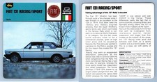 Fiat 131 Racing/Sport 1978 GT & Production Edito Service #54-14 Auto Rally Card