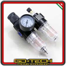 GRUPPO FRL REGOLATORE PRESSIONE COMPRESSORE ARIA ANTICONDENSA OLIATORE 1/4" BAR