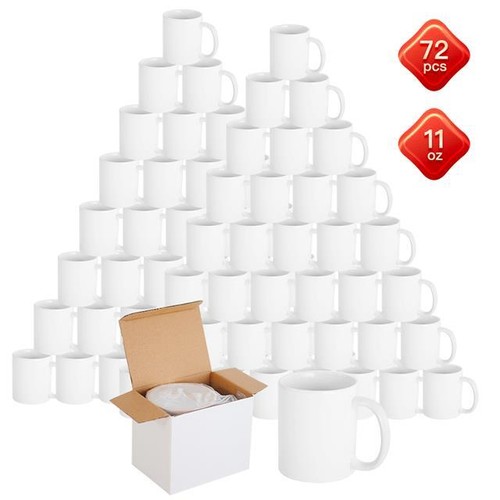 72pk plain white mugs 11oz - 72pk,