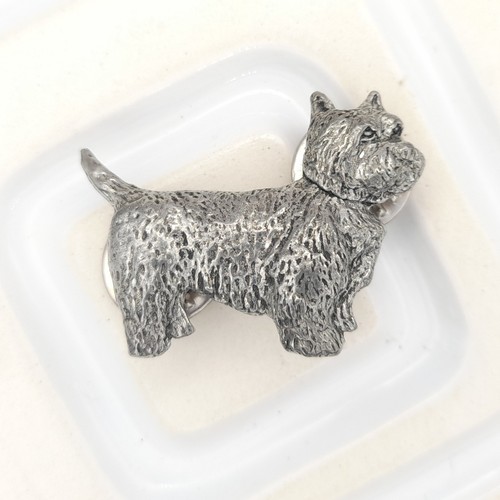 Vintage pewter westie pin - vintage,