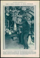 1916 Antique Print BRITISH SUBMARINE OFFICIAL PHOTOGRAPH PERISCOPE OFFICER (155