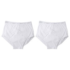 2 Pack Jockey Y-Front Briefs Mens Comfy Cotton Underwear Undies Boxer Bulk White