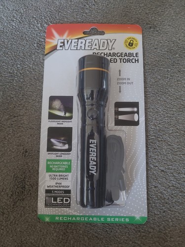 Rechargeable led torch 17cm - rechargeable,