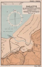 Dielette town plan & sea coast chart. D-Day planning map. Manche. ADMIRALTY 1943