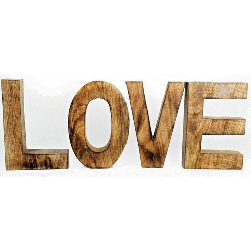 Large wooden love word letters - wooden,