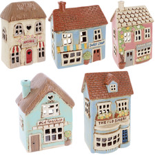 Shudehill Giftware Village Pottery Tealight Holder Ceramic House Shop Collection
