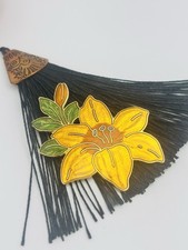 Vintage Enamel Daffodil Brooch