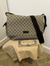 Gucci Large Baby Changing Bag Monogram Beige Canvas Leather Trim Dust Bag Rare