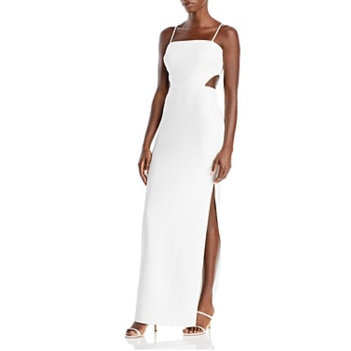 Aqua white column evening gown - aqua,