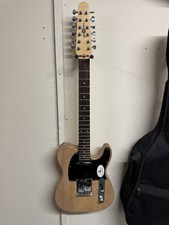 Gear4music 12 String Telecaster Shape Yellow/amber electric guitar Right Handed