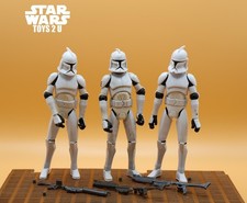 STAR WARS FIGURE 2008 ANIMATED CLONE WARS CLONE TROOPER BUILD ARMY X3 ****