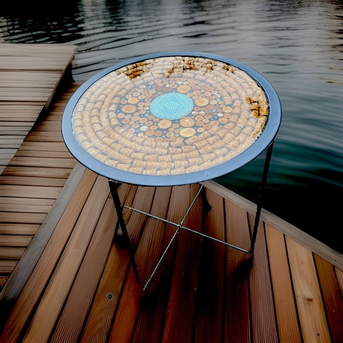 Bistro table inlaid with - -,