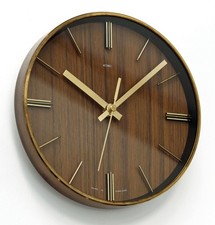 Vintage 20cm Metamec Wall Clock - Retro Mid Century Atomic 1970s Wooden Metal