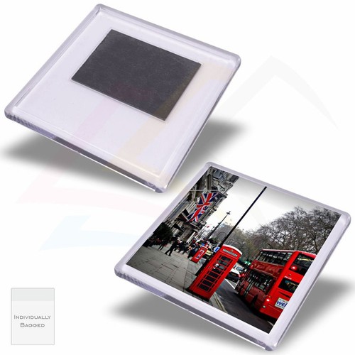 Square plastic fridge magnet - plastic,
