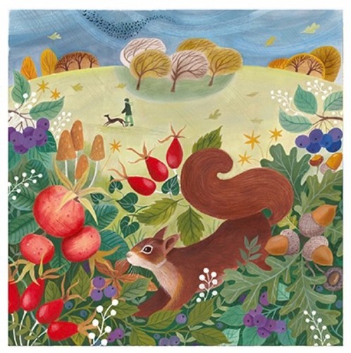 Autumn squirrel art blank - squirrel,
