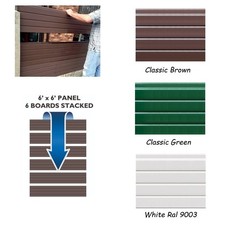 Plastic Fence Panels PVC Fencing Boards Linier Fencing 6ft Wide  - 5 / 6 Pack