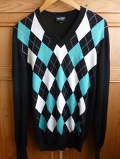 Mens GALVIN GREEN Wool / Acrylic V-Neck Golf Jumper -  Medium