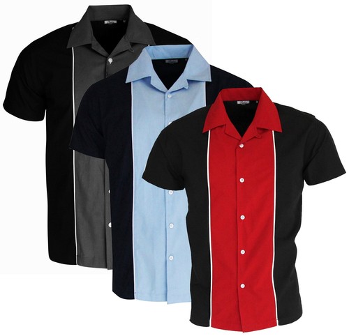 Men bowling shirt - shirt, blue