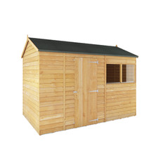 Waltons Refurbished 10x6 Overlap Reverse Apex Garden Shed Windows & Single Door