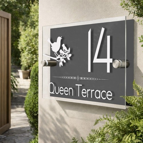 Personalised house sign door - house,