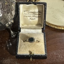 Antique 1857 Victorian 15ct Gold In Memory Of Mourning Bloodstone Ring - Size M½
