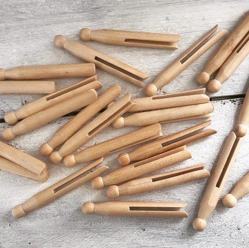 Wooden dolly pegs - wooden,