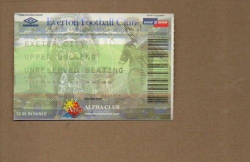 Used ticket everton v - v, exeter