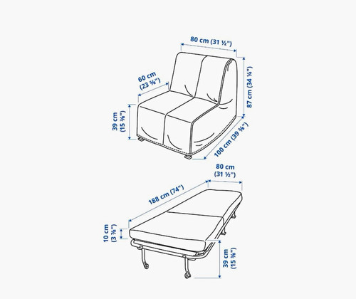 Grey convertible single futon - convertible,