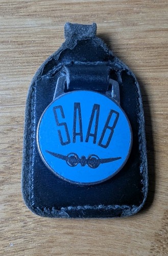 Saab keyring airplane badge - saab,