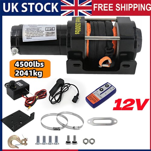 Electric winch 12v 4500lb with - winch,