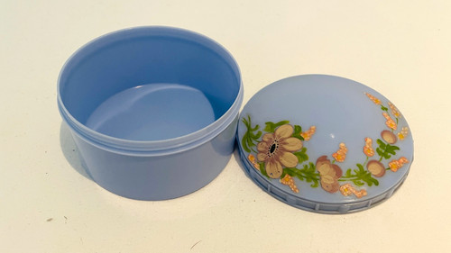 Vintage blue bakelite powder - blue,