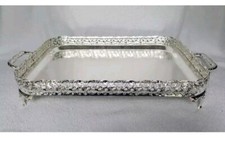 Silver Rectangular 40cm Large Tray Wedding VIP Decoration Italian Indian Style 