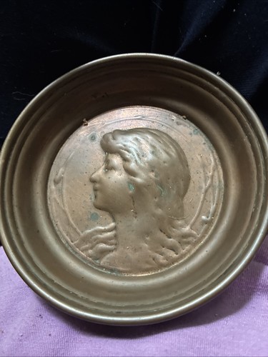 Copper art nouveau pin tray - art,