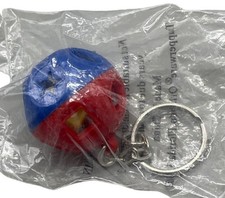 Tupperware Mini Shape-O Keychain classic toy shape sorter red blue READ NEW