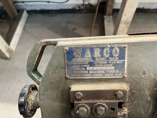 Warco horizontal bandsaw with - warco,