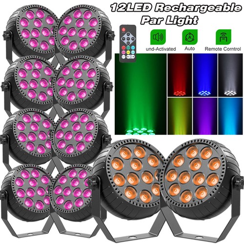 10pc rechargeable par lights - rechargeable,