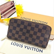 Louis Vuitton Damier Zippy Wallet Rose Ballerine Long Wallet from Japan