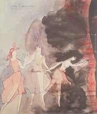 Marie LAURENCIN: Ballet, les Biches, signed stencil