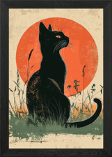 Siamese Cat Sunset Framed Wall