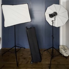 Bowens Gemini GM500R Flash Kit, 2x Heads, Umbrella, Softbox, Stands, Case 