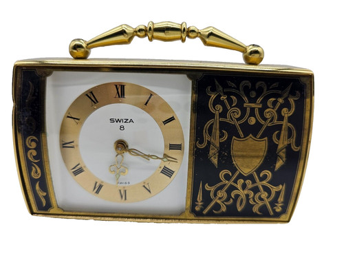 Swiza brass case alarm - case, clock