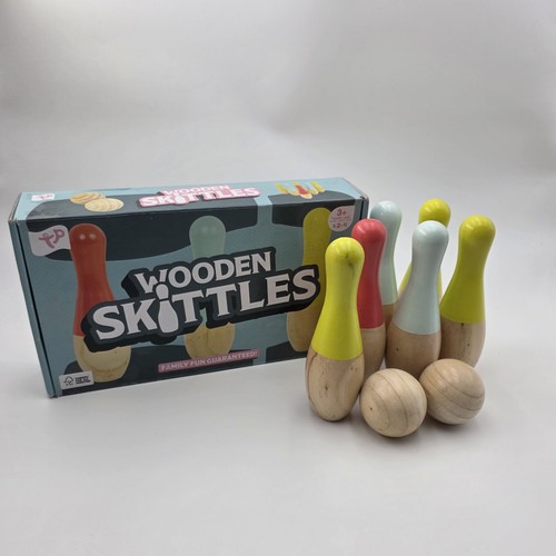 Vintage style wooden skittles - wooden,