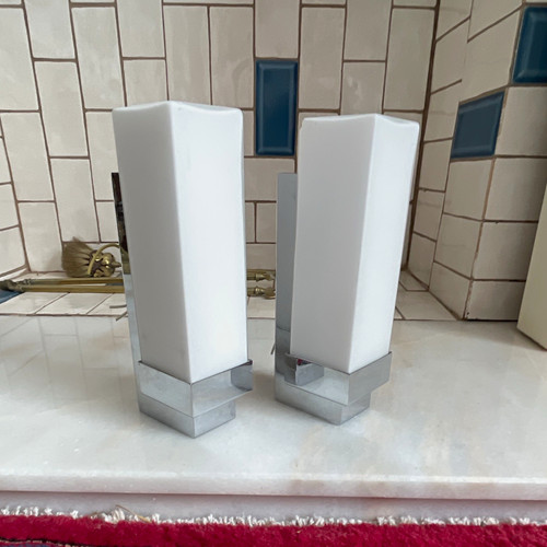 Pair art deco wall lights