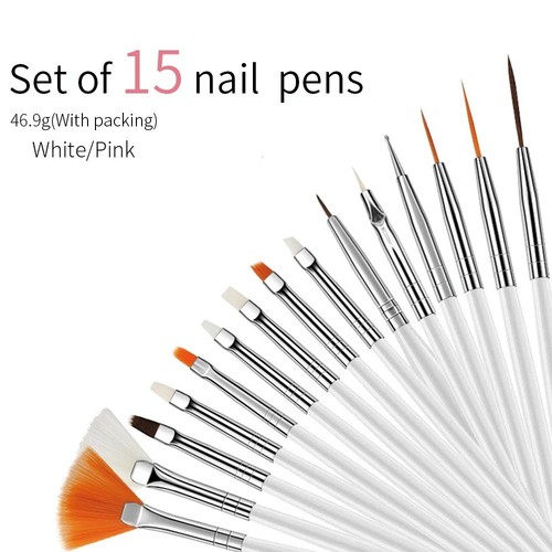 15pcs gel nail art brush - gel,