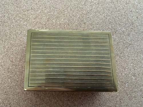 Vintage brass cigarette box - cigarette,