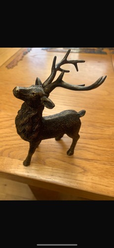 Small metal stag decoration - metal,